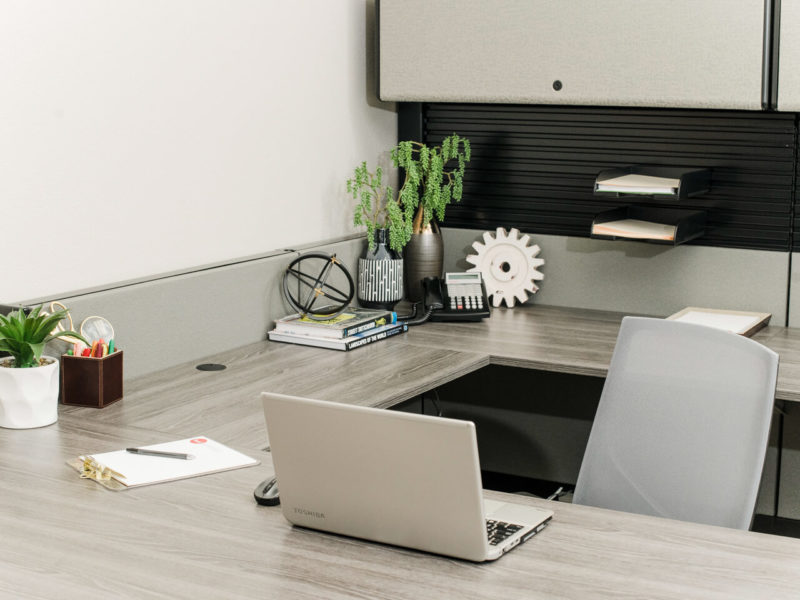 Office desk space design by Interior Services & Design